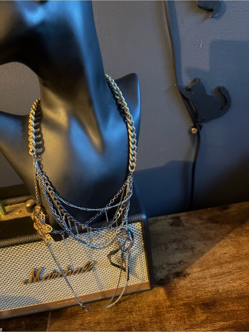 Layered Chunky and Delicate Chain Necklace - Gold and Silver